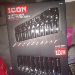 ICON Professional Long Combination Wrench Set 10mm - 19mm