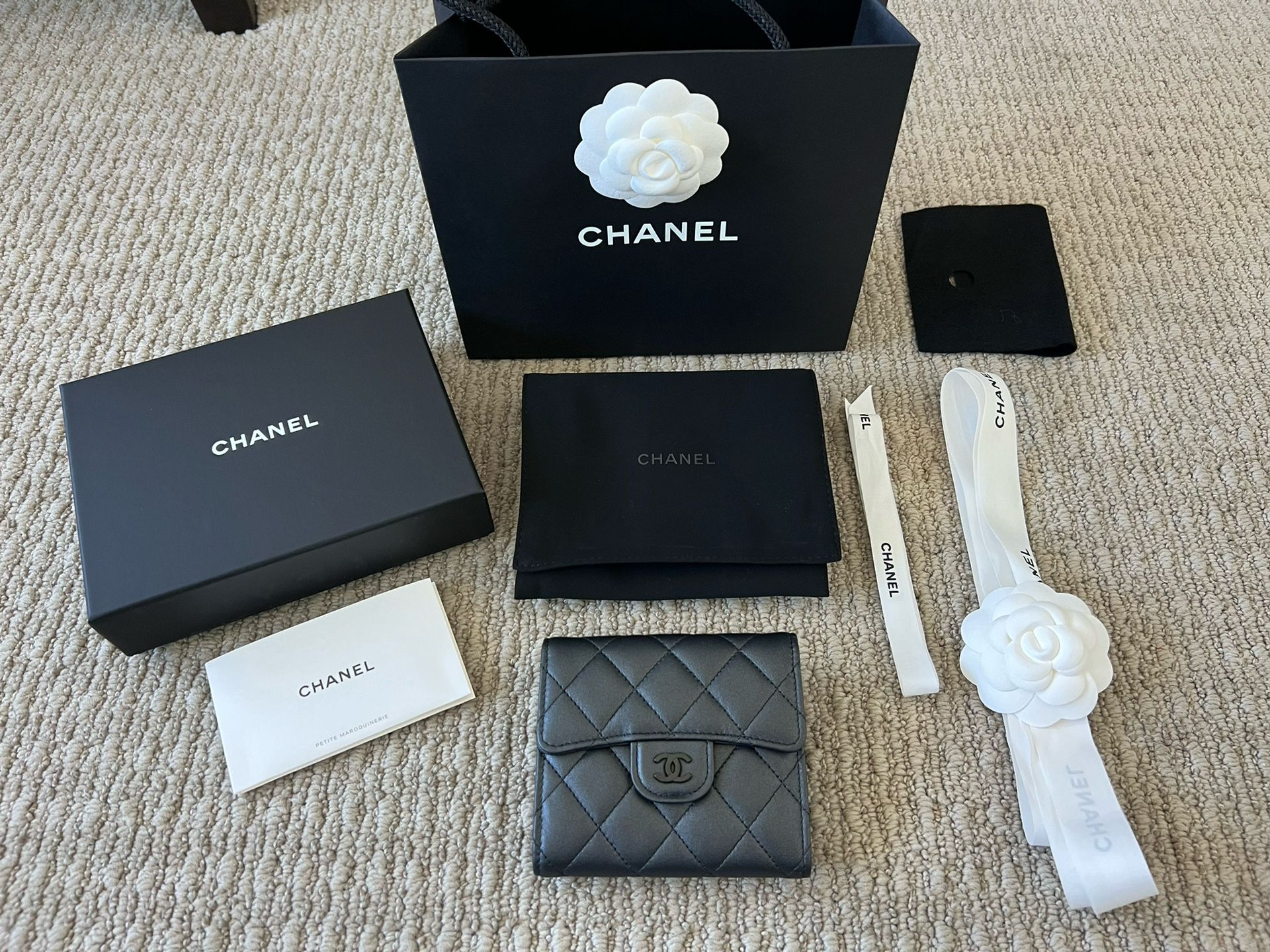 CHANEL- Classic Small Flap Wallet BLACK 