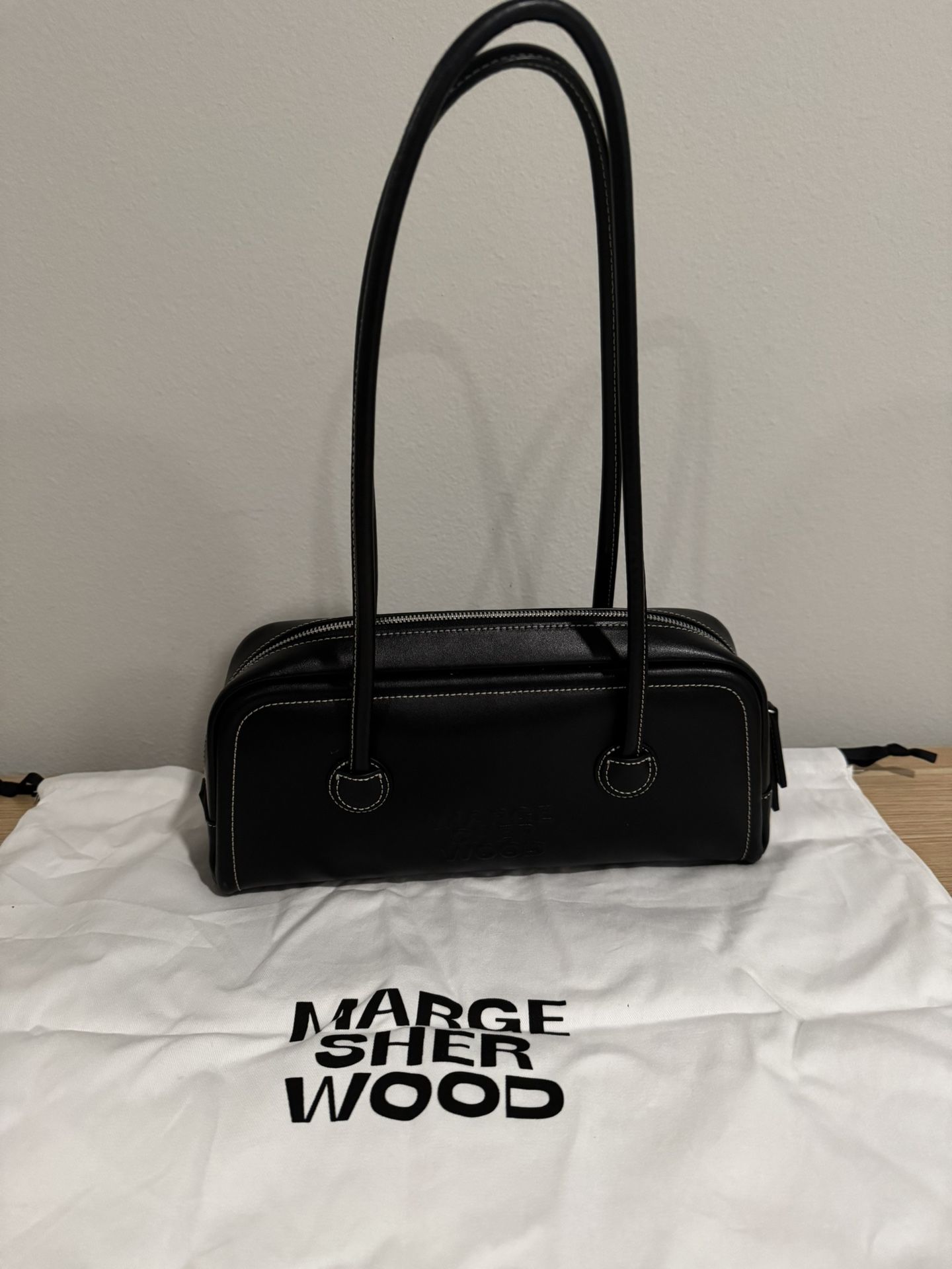 Marge Sherwood Black Soft Baguette Bag