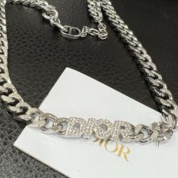 Silver Christian Dior Chocker 