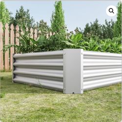 Raised Garden Bed Outdoor, 6×3×1ft, Metal Rectangle Planter Beds for Plants, Vegetables, and Flowers – Silver