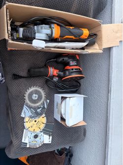 Black+Decker Orbital Sander and EXTBTFOR Circular Saw with Accessories