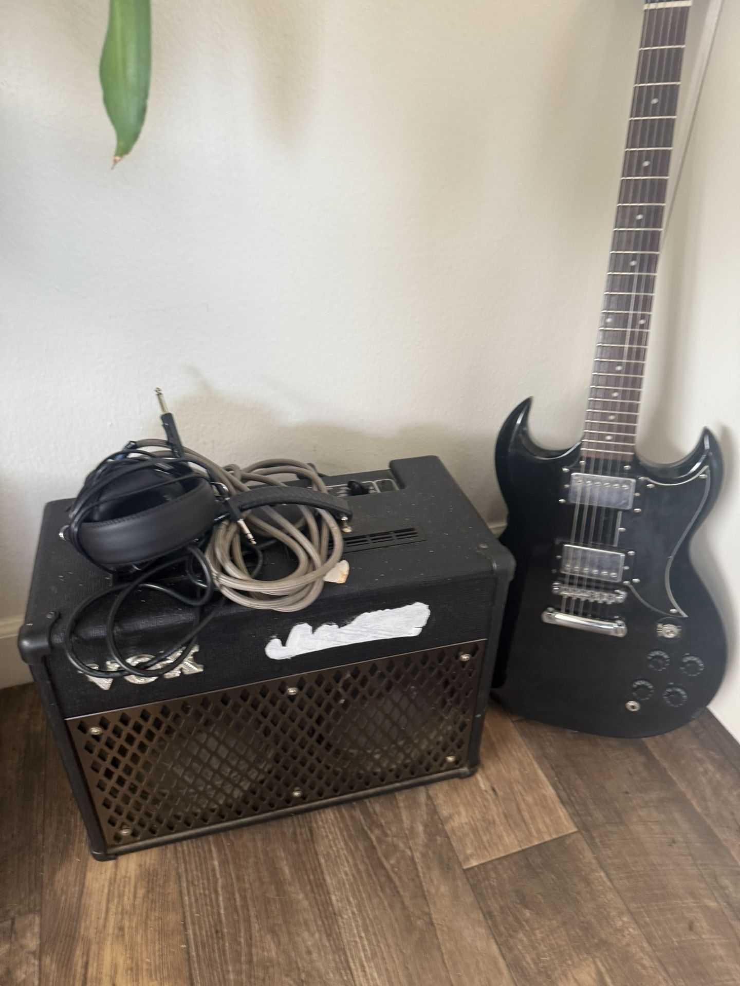 Electric Guitar And Amp.