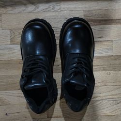 Men's Chunky Leather Black Derby Shoes Size 11