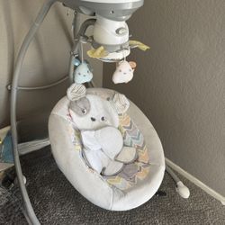 Crib, Changing Table, and Swing $150