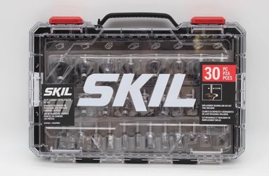 SKIL 30-Piece Carbide-Tipped Router Bit Set 1/4" Shank w/ Case RTB7502 Brand NEW