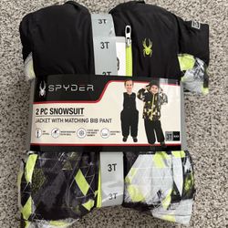 New Spyder Toddler 3t Kids Snow Jacket And Pants 2-piece Snowsuit Bib Pant