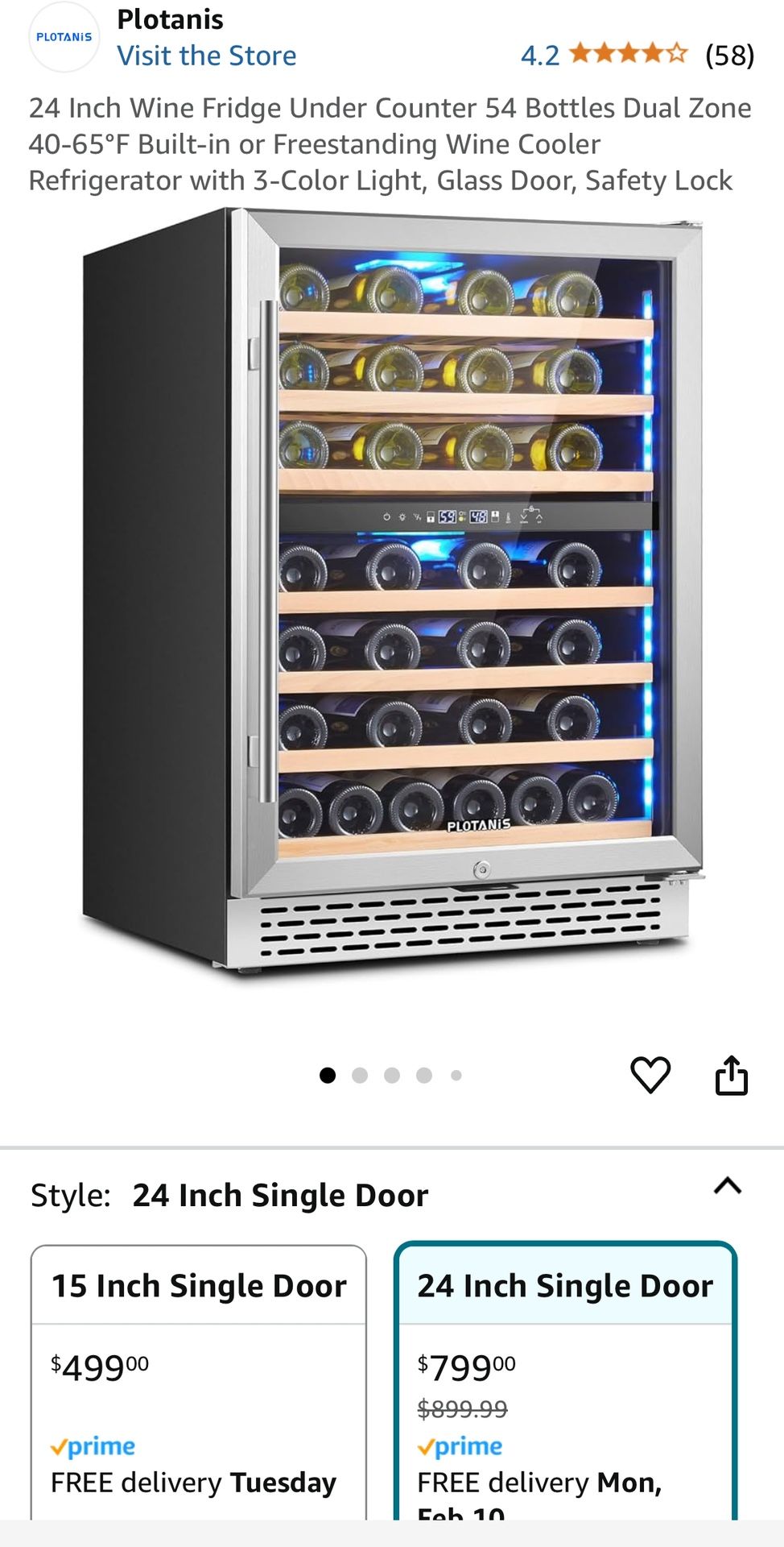 PLOTANIS PL-150C 24 In. Wine Beverage Fridge Refrigerator
