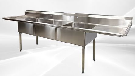 120 in Stainless Steel 3 Compartment sink NSF C3T242412-24LR