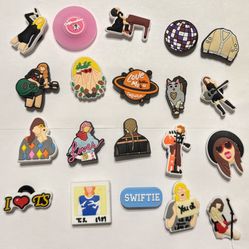 Set of 20 Taylor Swift themed shoe charms. 
