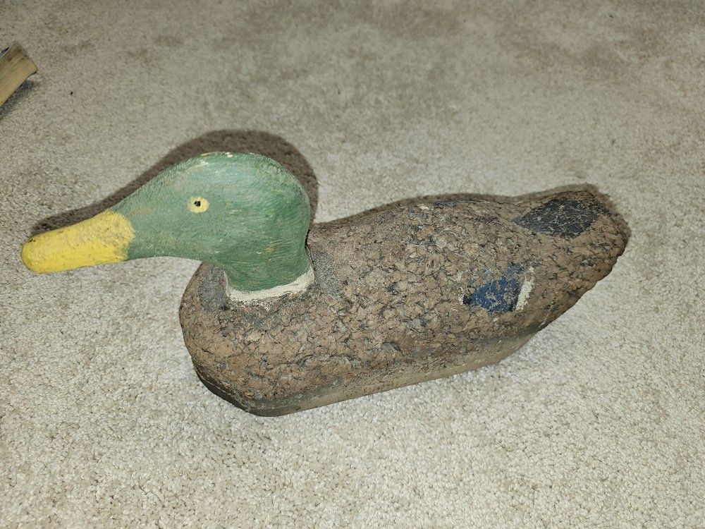 Vintage Antique Mallard Duck Decoy - Cork