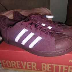 Adidas Superstar Reflective Maroon Bordeaux Size 11