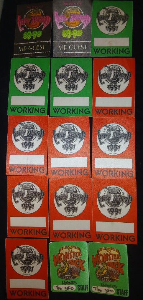 Retro Back Stage Passes From 80's&90's