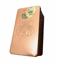 Rare Vintage 2008 Starbucks Tiger Embossed Metal Tin Copper Storage Box
