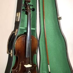 Vintage Copy Antonius Stradivarius Germany Repair Project 4/4 Violin W/Case Bow