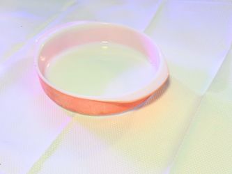Pink Pyrex pie pan