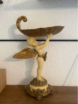 Antique ceramic angel decorative holder
