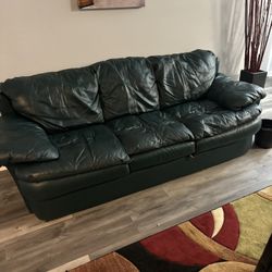 Sofa And loveseat- Green Leather