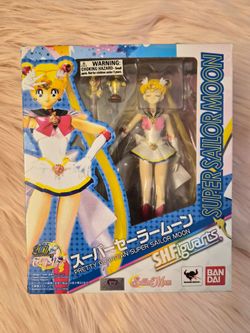 SH Figuarts Pretty Guardian Sailor Super Sailor Moon Action Figure 20th Anniversary Bandai EUC