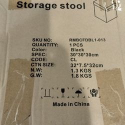 Black Storage Stool 