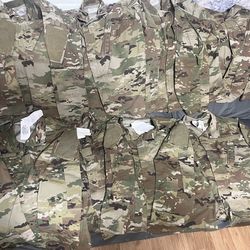 Military fatigues and NAVY shirts and shorts