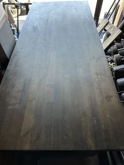 Very heavy duty wood and metal front desk