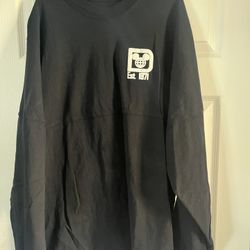 Disney Parks Walt Disney World Spirit Jersey Long Sleeve Black T-Shirt Size L