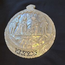 Mother of Pearl Nativity Plaque From The Holy Land.