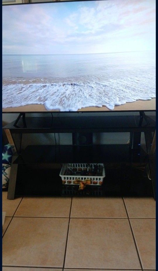 Black Glass TV Stand