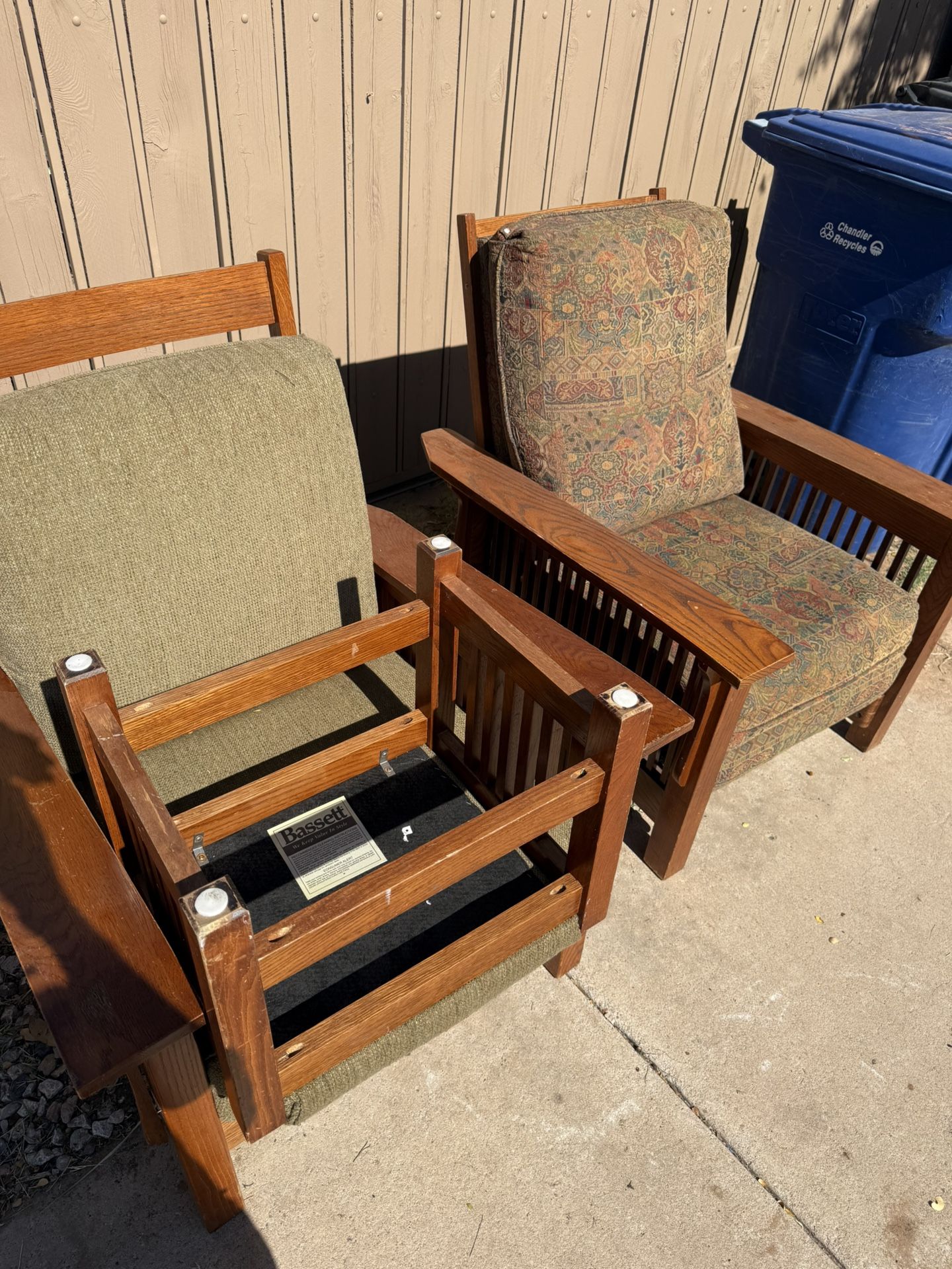 Stickley Mission Oak Drop Arm Morris Craftsman Chair With Stool