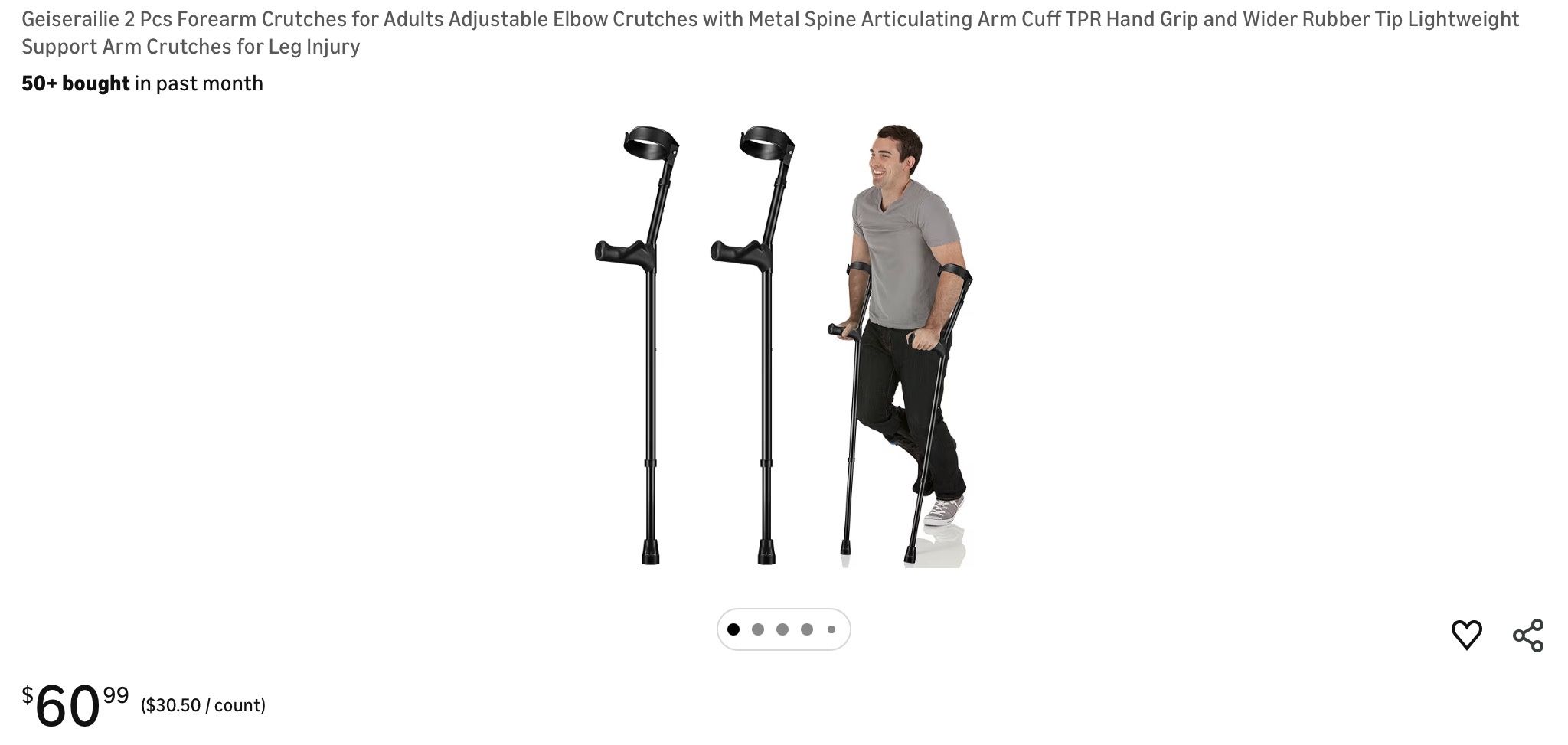 New Forearm Adjustable Crutches