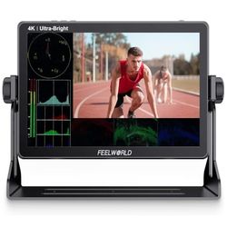 FEELWORLD LUT11H 10.1 Inch 2000nit Ultra Bright Camera Field DSLR Monitor with Touchscreen Waveform LUT F970 Install and Power Kit HDMI Input Output