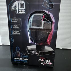 NEW 4D BUILD, SQUID GAMES MANAGER MASK 3D MODEL KIT PUZZLE NETFLIX W STAND