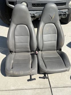 Porsche Boxster 986 OEM racing seats pair bucket leather seats Recaro