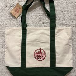 trader joes green large tote bag