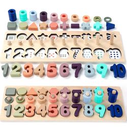 Wooden Number Puzzle for Toddler Activities - Montessori Toys