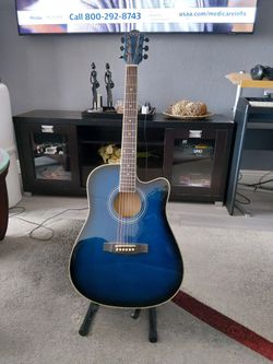 BCP Acoustic Cutaway Guitar Blue Burst