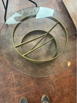 70’s-early 80’s glass coffee table.