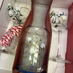 Hand Painted Wine Glassware
