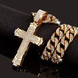 Ice Out Diamond Cross Necklace 