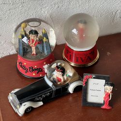 Vintage! Collection of Betty Boop Snow Globe / Music Box and 3D Frame