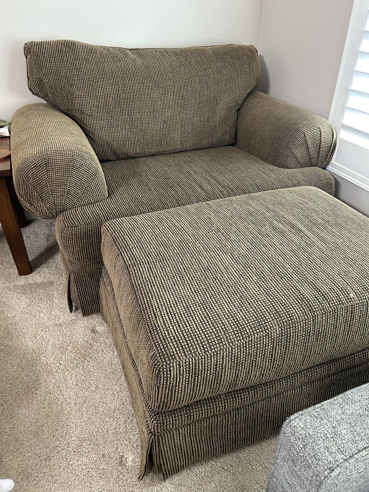 Chair and a half with ottoman