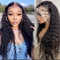 HD Lace Front Wigs Human Hair,13x4 Water Wave Lace Front Wig Transparent Lace Frontal