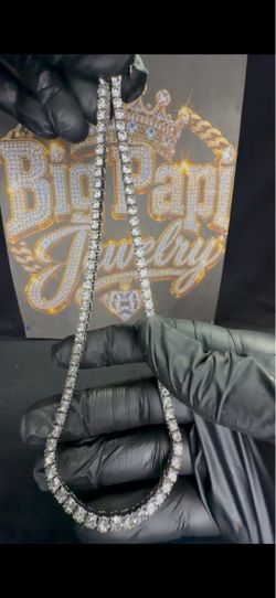 Silver Tennis Chain Necklace with CZ Stones