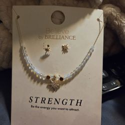 Believe By Brillance Star Necklace With Earings OBO