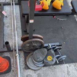 Squat Rack With Barbell And Bench