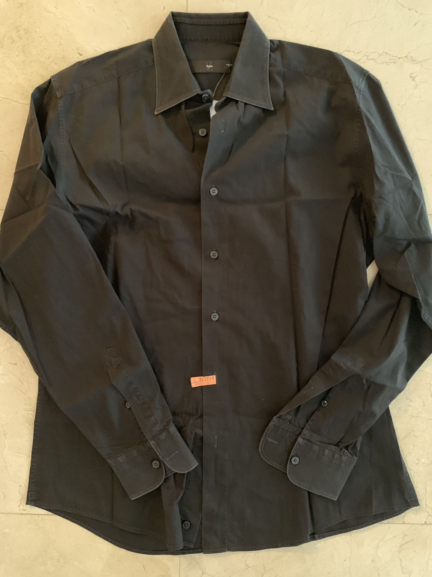 Ermenegildo Zegna Men luxury Black Dress Shirt | 39 / 15.5