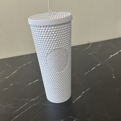 Starbucks white textured Studded tumbler.