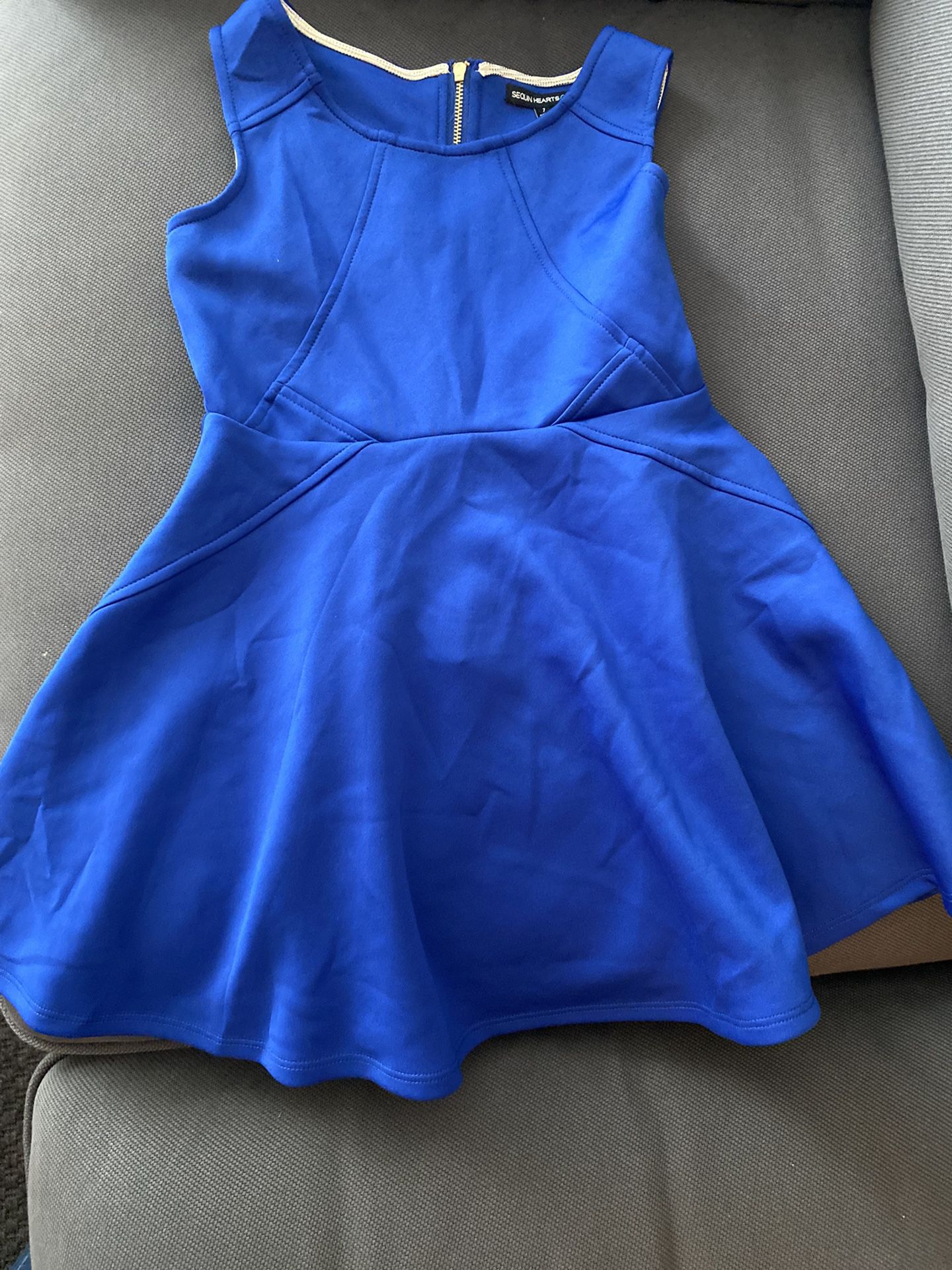Sequin Hearts Girl Sleeveless Dress. Size 7. Blue. Brand New 