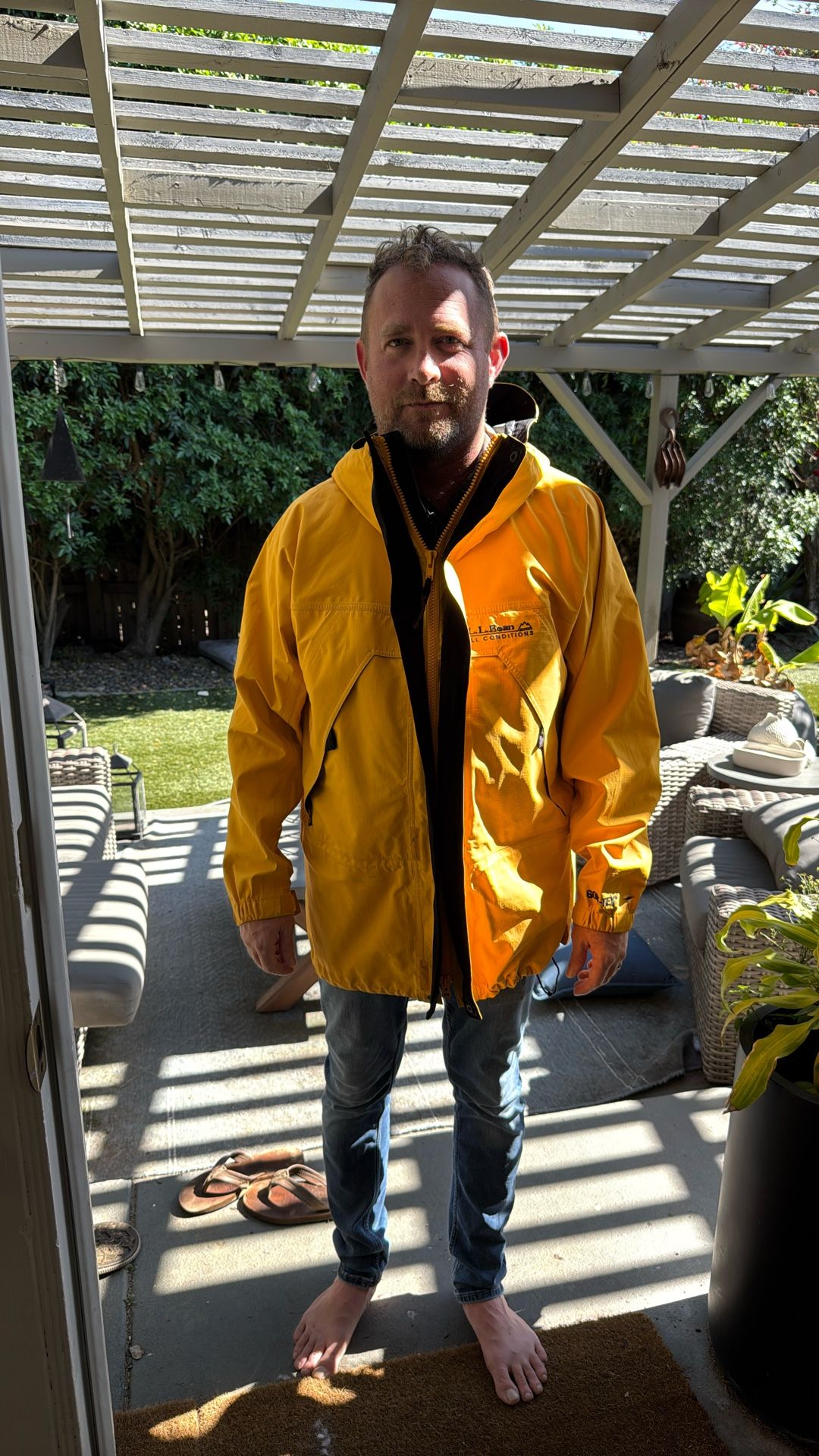 Yellow LL Bean Rain Jacket
